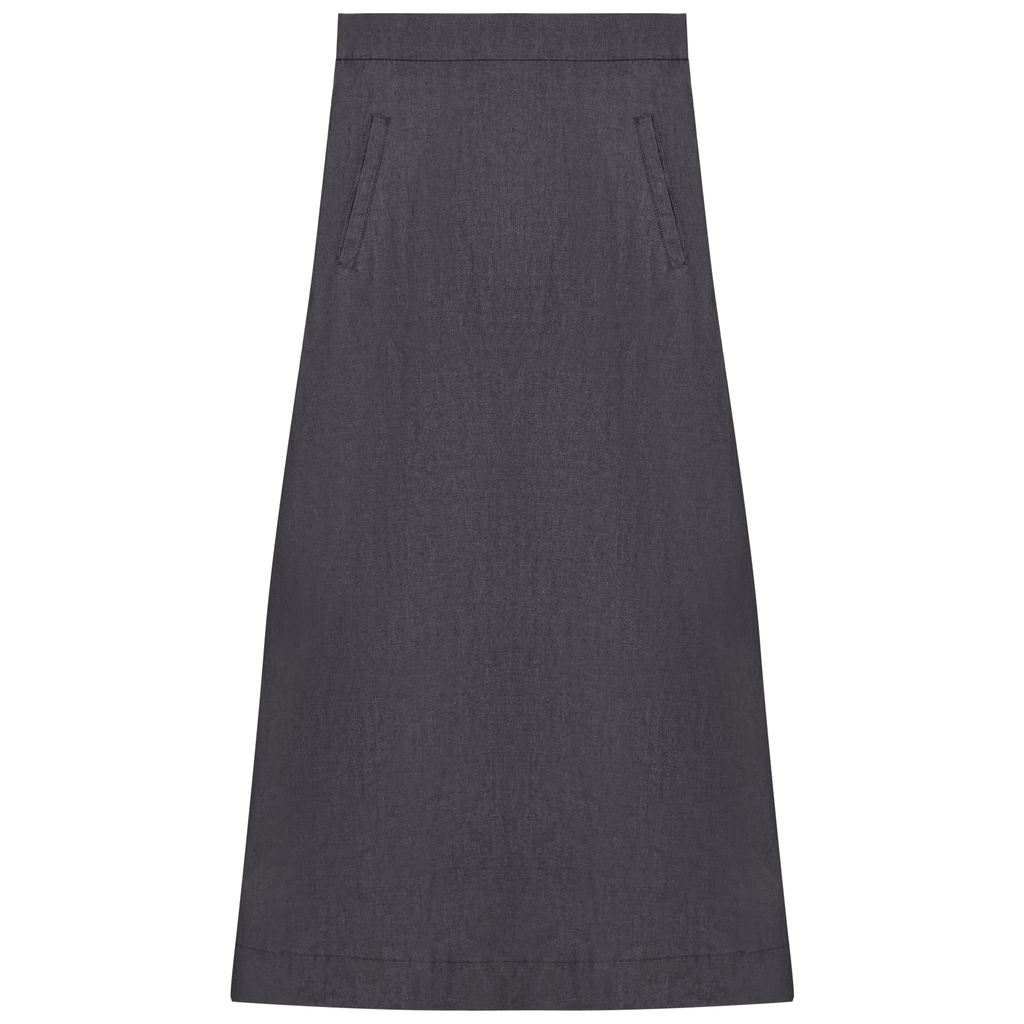 Long Denim Skirt With Pockets