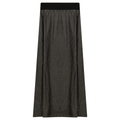 Long Cotton Skirt With Ribbed Elastic Waistband