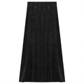 Ladies Long Denim Wash Skirt With Seam Down The Center
