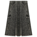 Ladies Tie Dye Wash Rib Short Skirt With Side Pockets