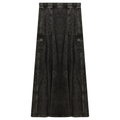 Ladies Tie Dye Wash Rib Long Skirt With Side Pockets