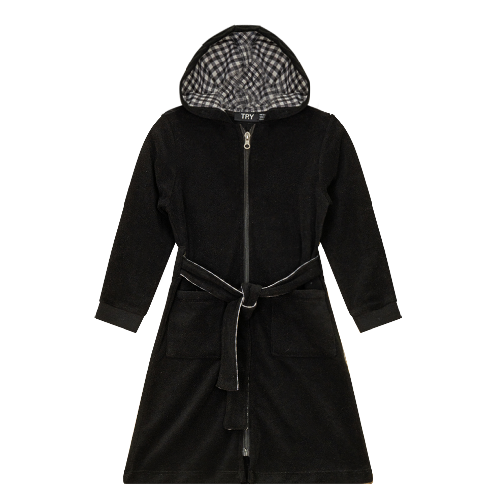 Plaid Terry Robe