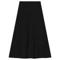 Tiered Solid Long Skirt
