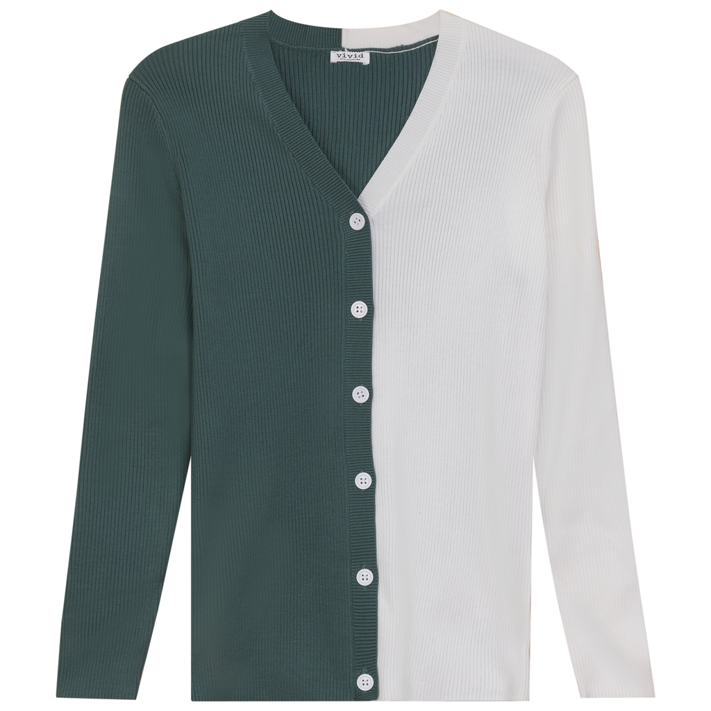 Contrast Ribbed Cardigan
