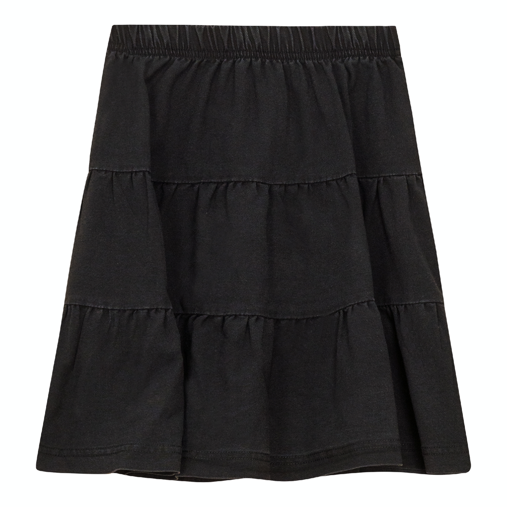 Denim Short Tiered Skirt