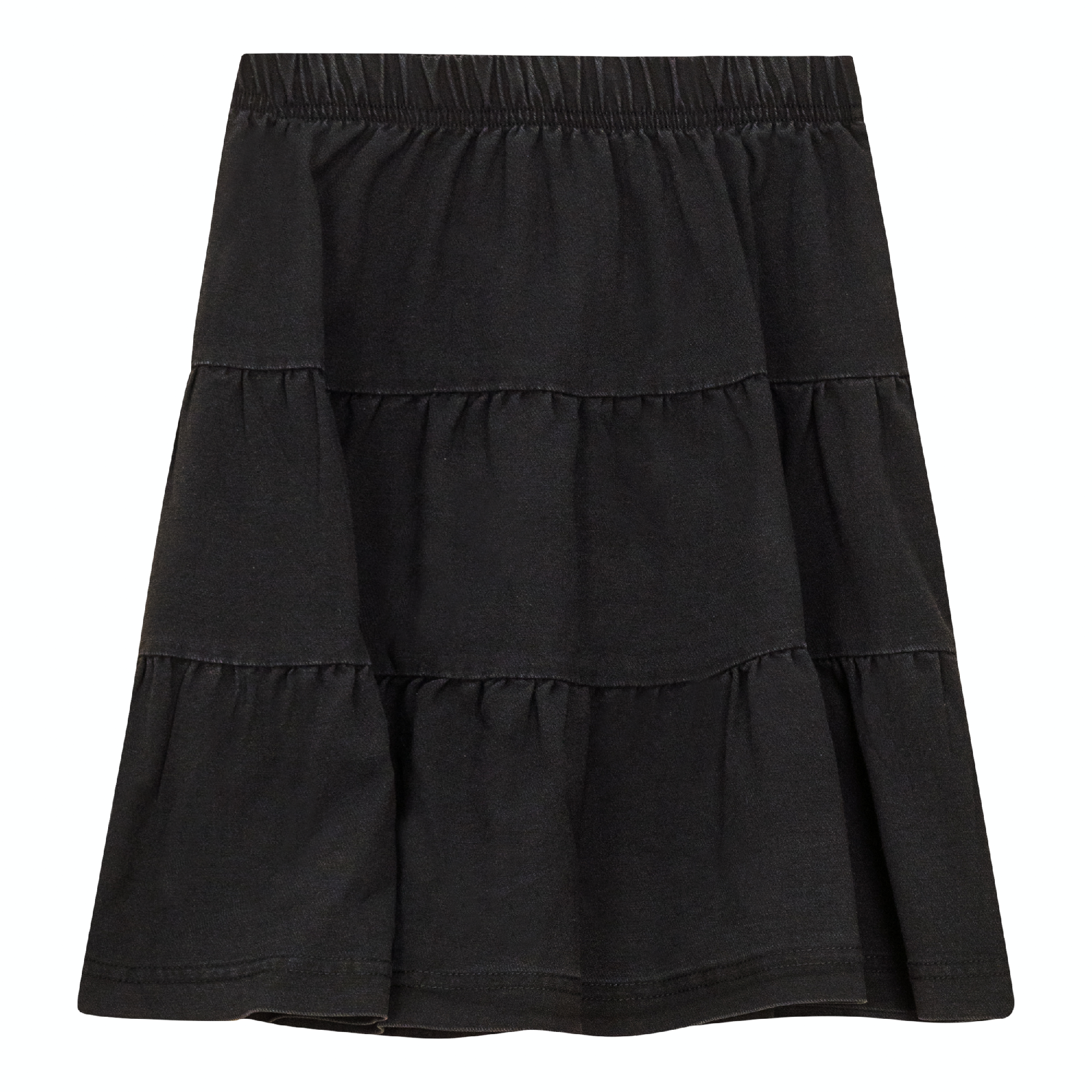 Denim Short Tiered Skirt