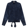 Wash Denim Tie Blouse