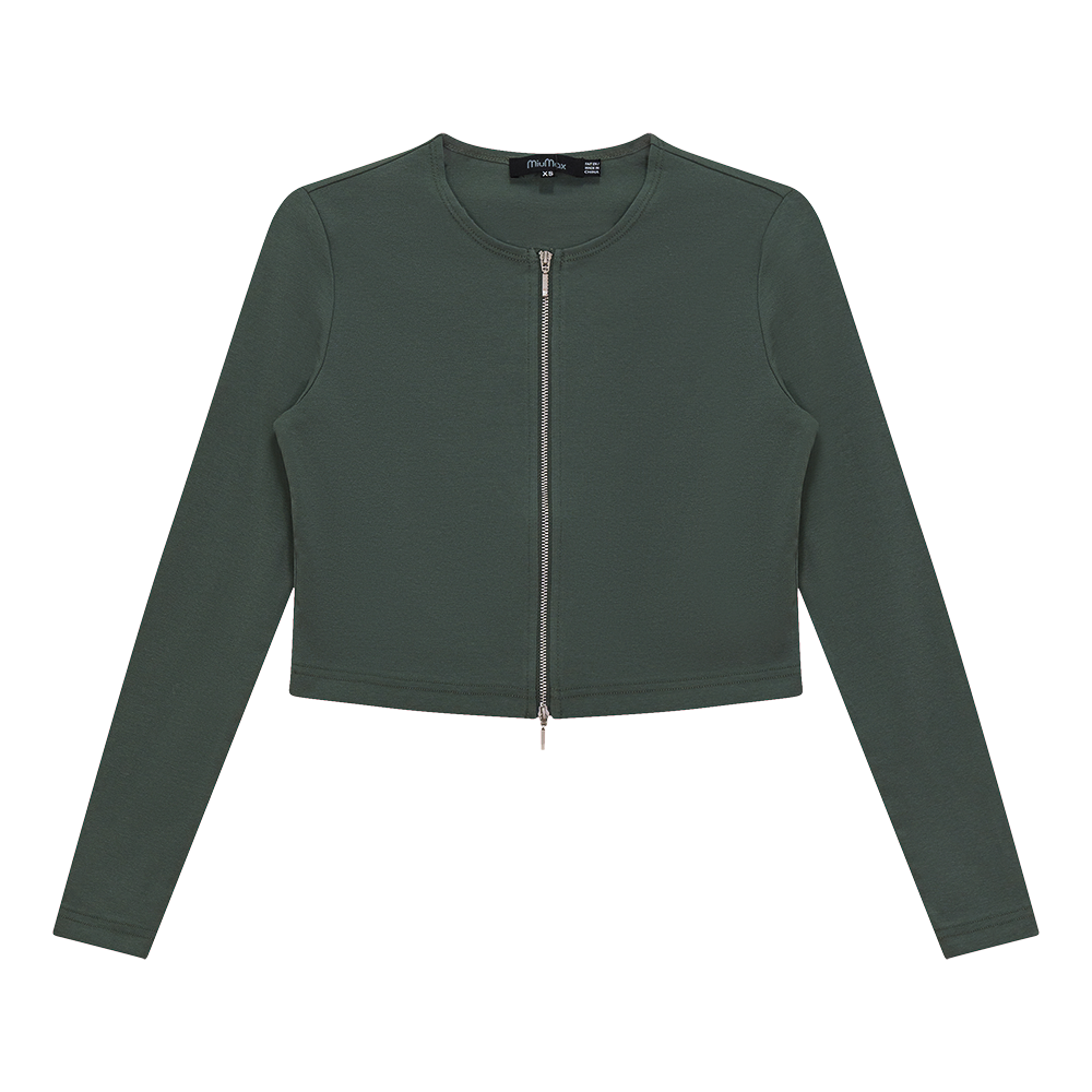 Cropped Zip Bomber Top