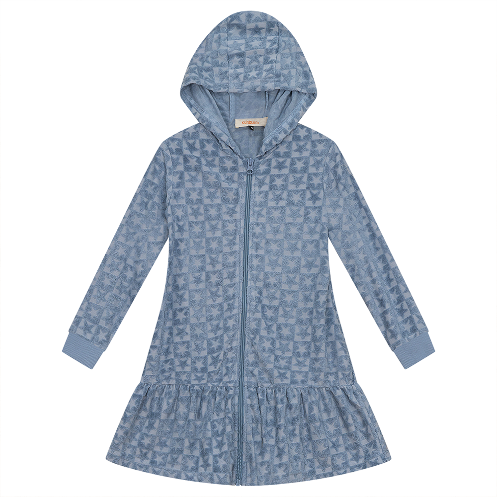 Checkered Floral Star Terry Robe