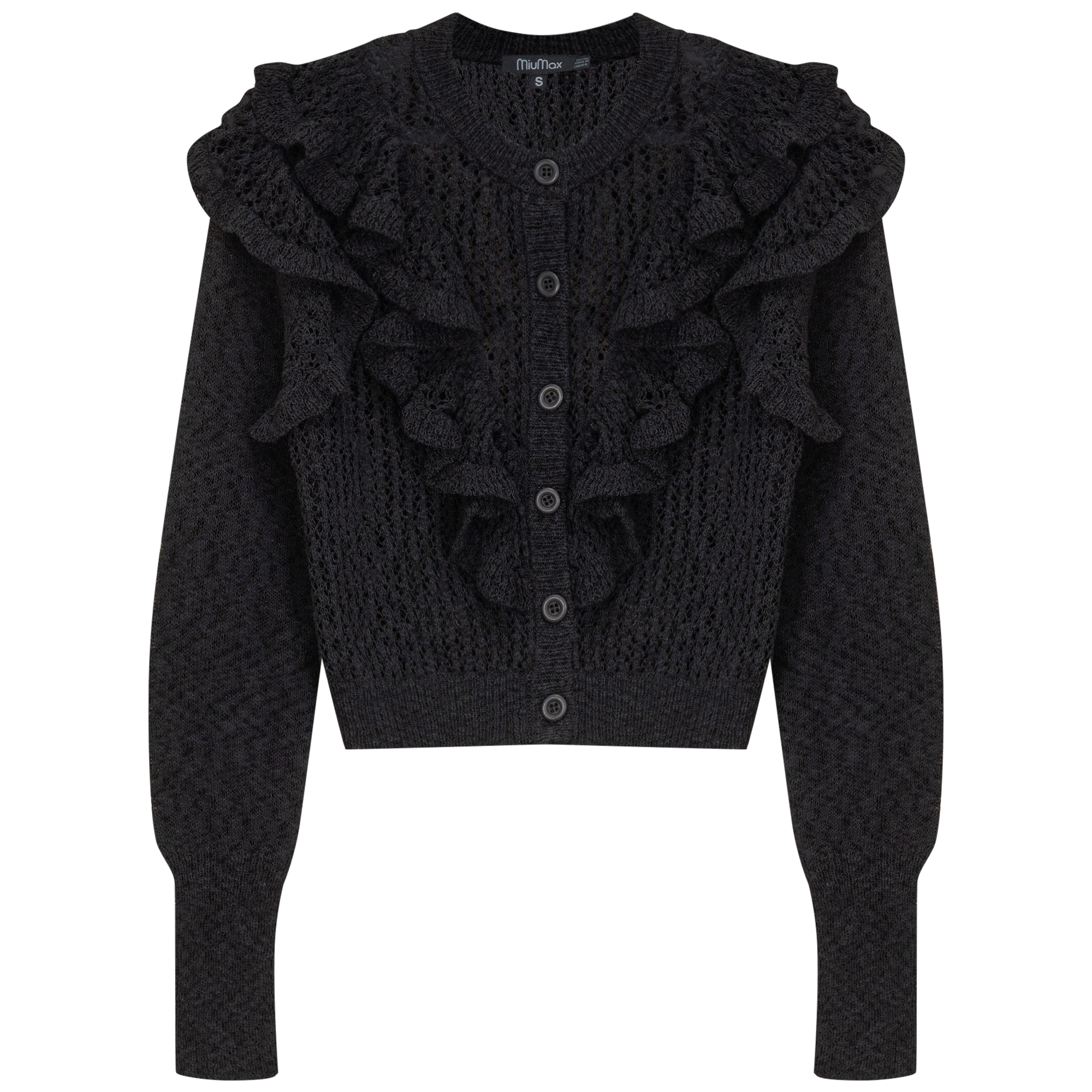 Cropped Crochet Knit Cardigan