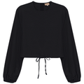 Cropped Linen Scrunch Tie Top
