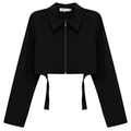 Cotton Cropped Ribbon Jacket