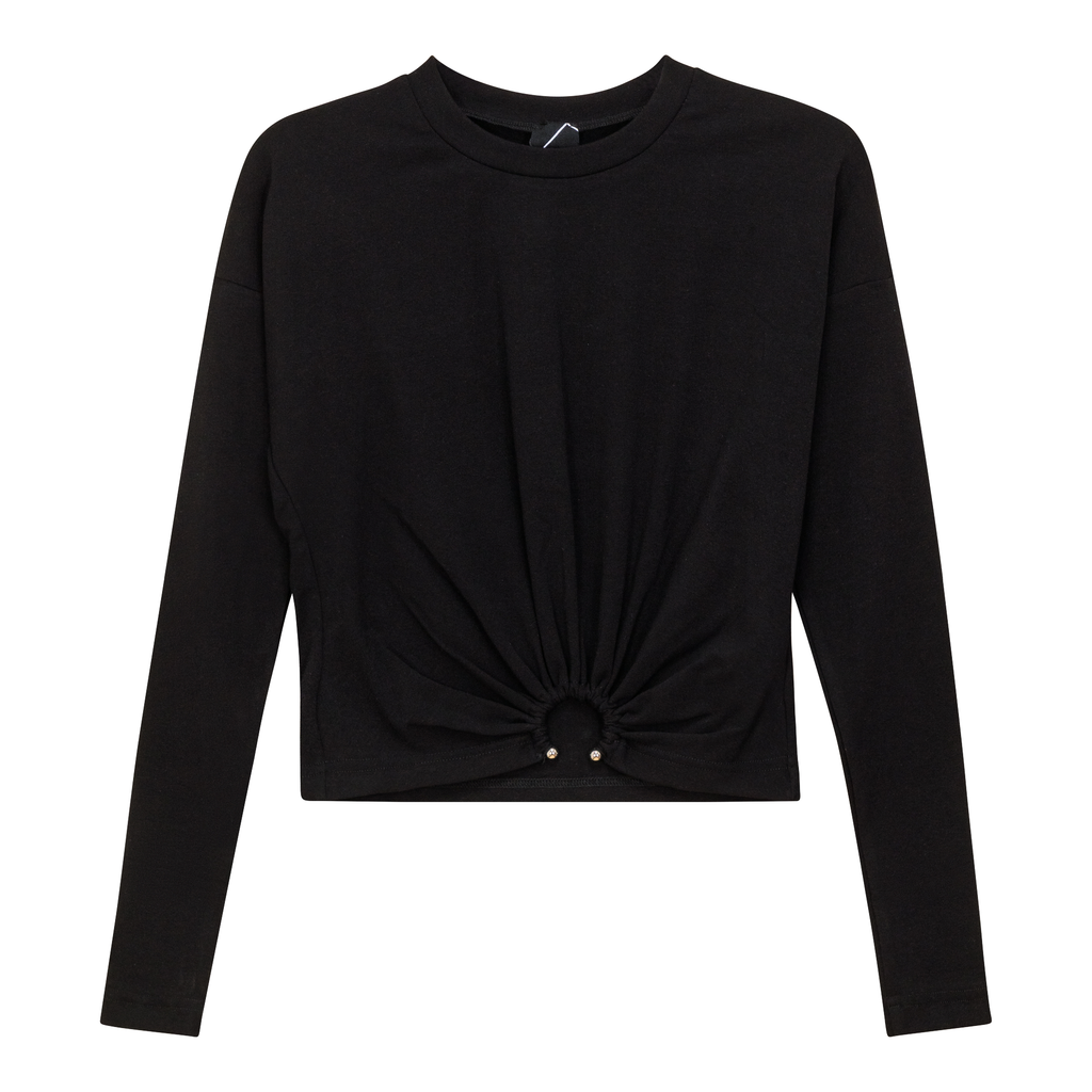 Cropped Gathered Ring Tee