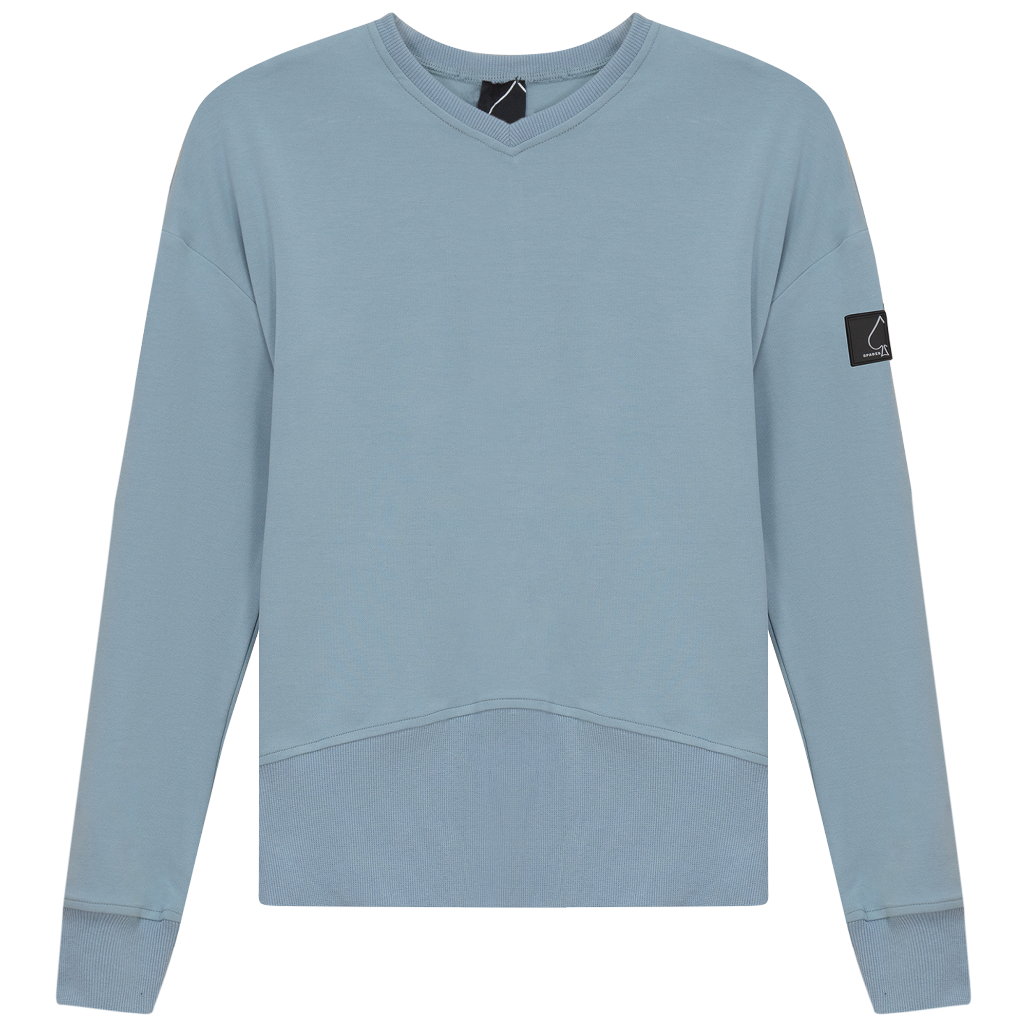 V Neck Sweatshirt Rib Combo