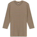 Striped Ribbed V Neck Tee