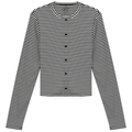 Cropped Striped Cardigan Tee