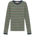 Ribbed Stripped V Neck Tee