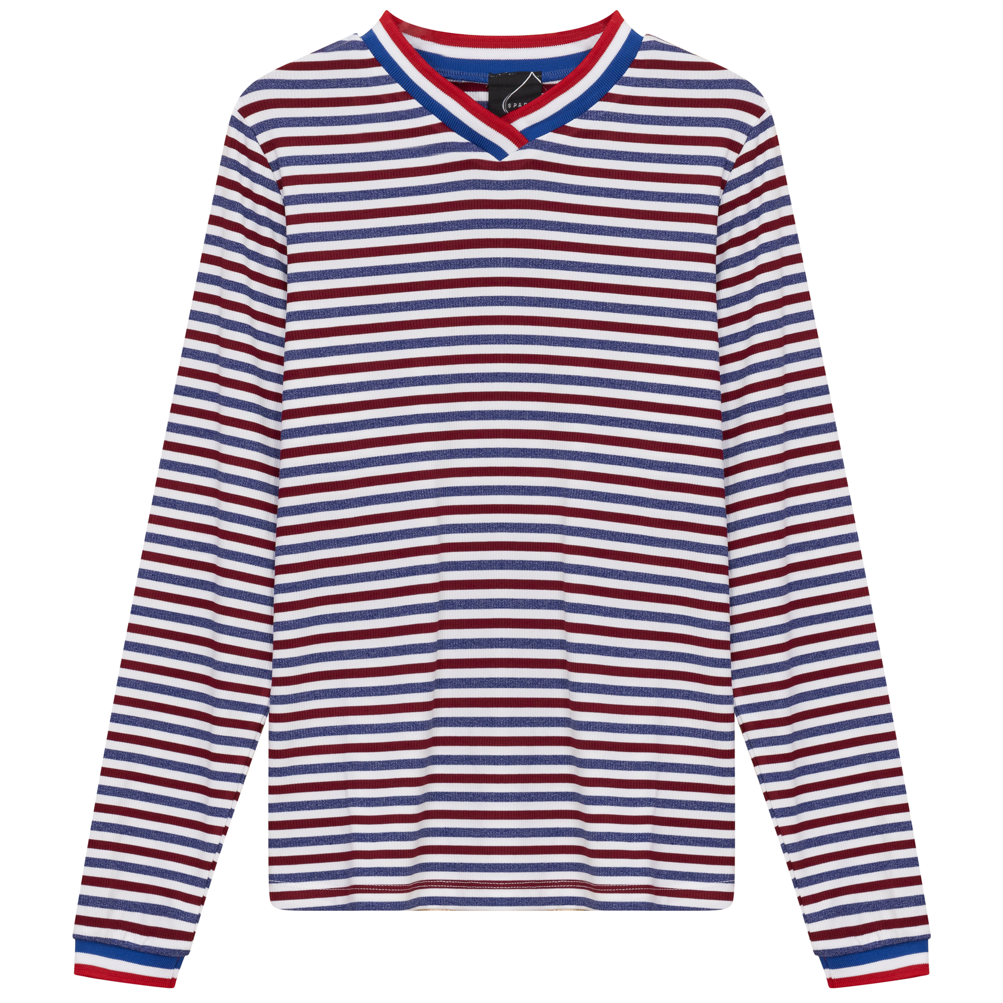 Striped Multi Color V Neck Tee