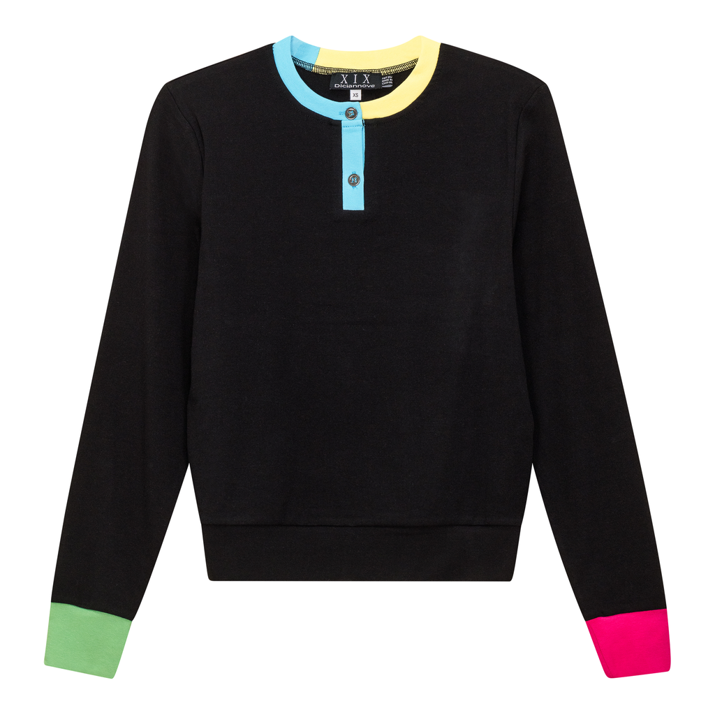 Color Blocked Henley Tee