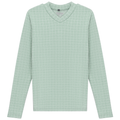Checkered V Neck Cotton Tee