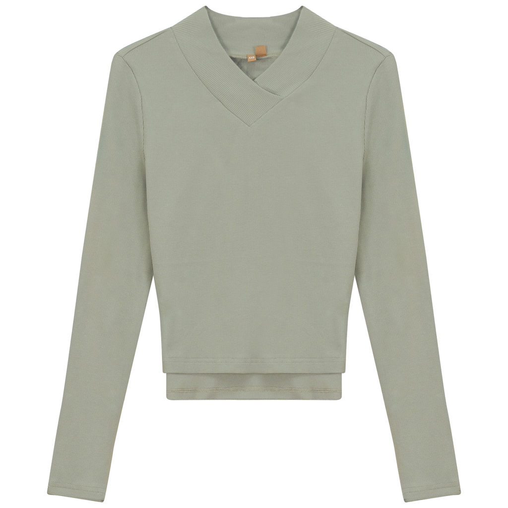 Cropped V Neck Tee