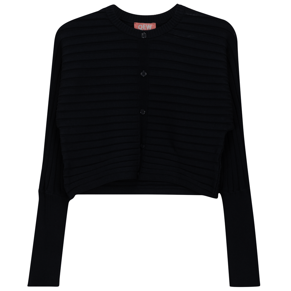 Cropped Ribbed Cardigan