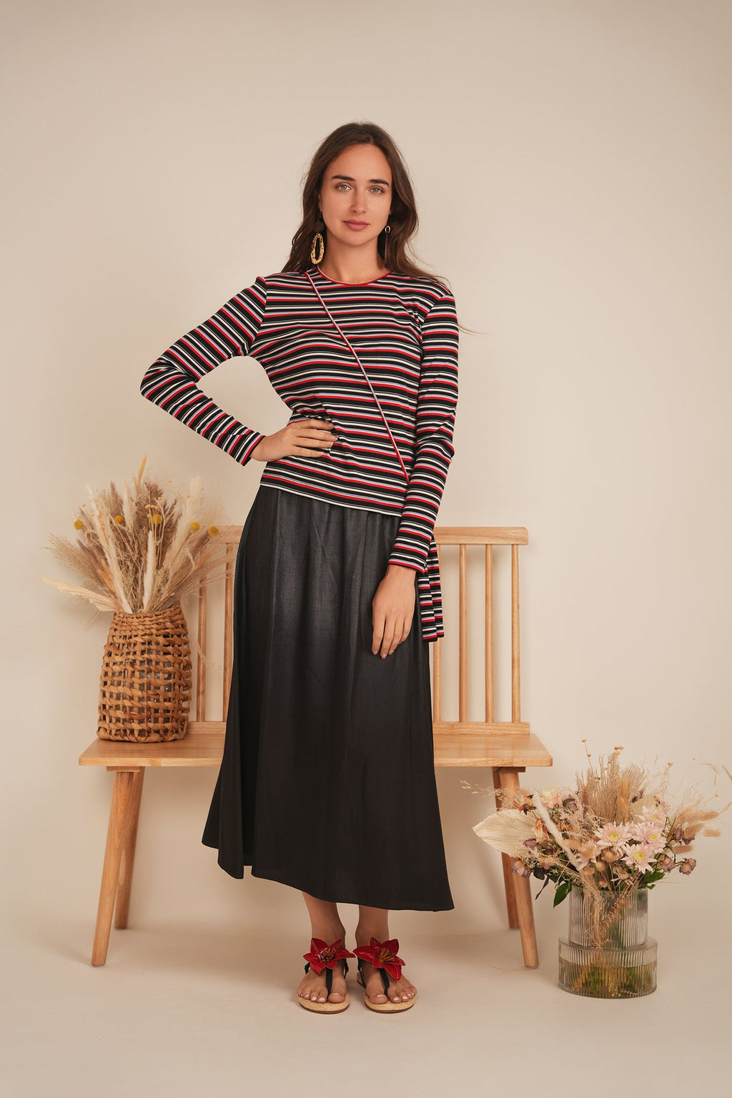 Striped Wrap Tee