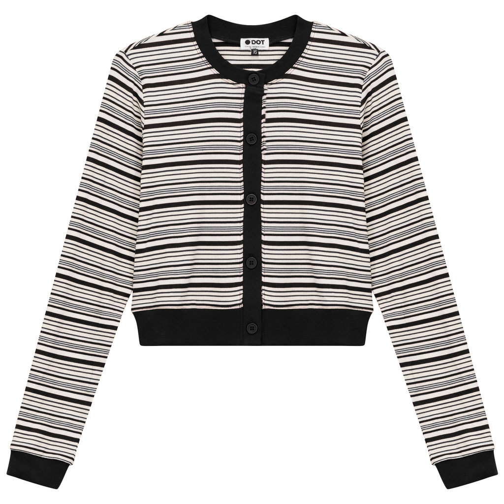 Cropped Button Down Stripped Tee