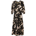 Printed Chiffon High Waisted Midi Dress