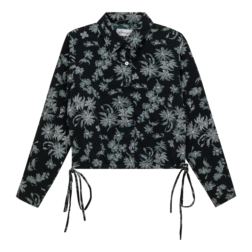 Cropped Printed Chiffon Blouse