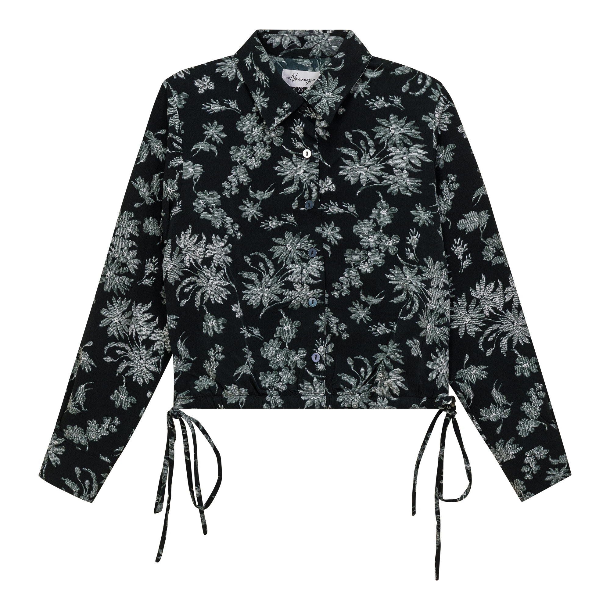 Cropped Printed Chiffon Blouse