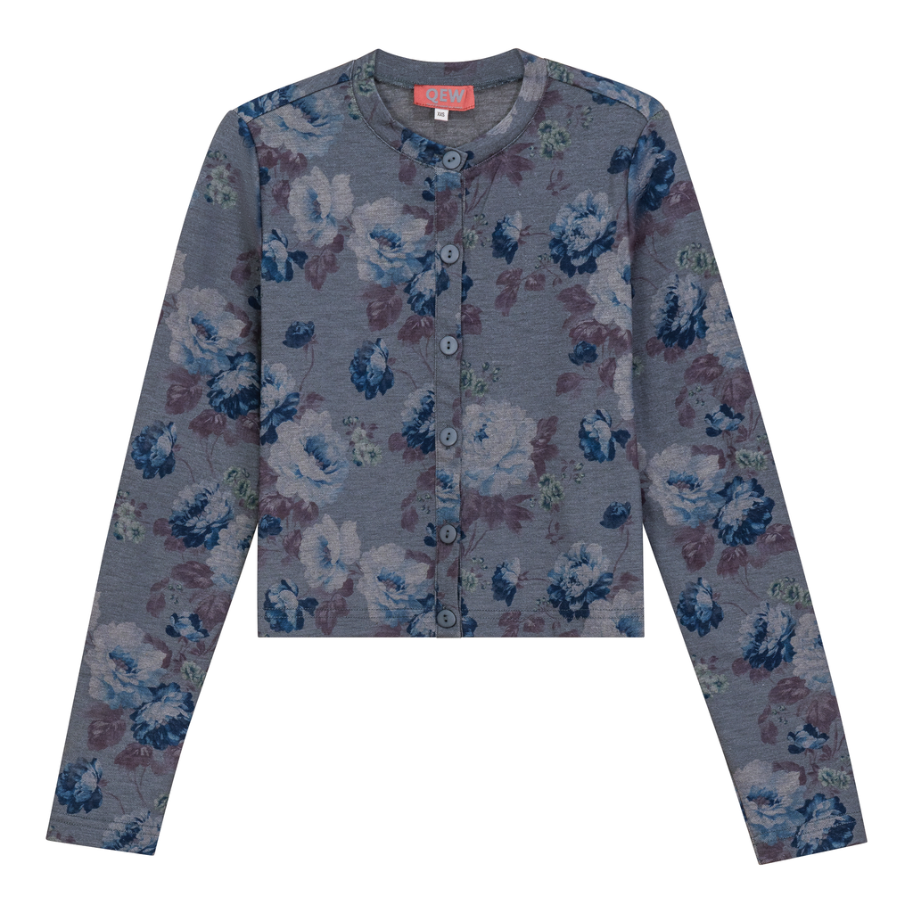 Printed Pique Cardigan