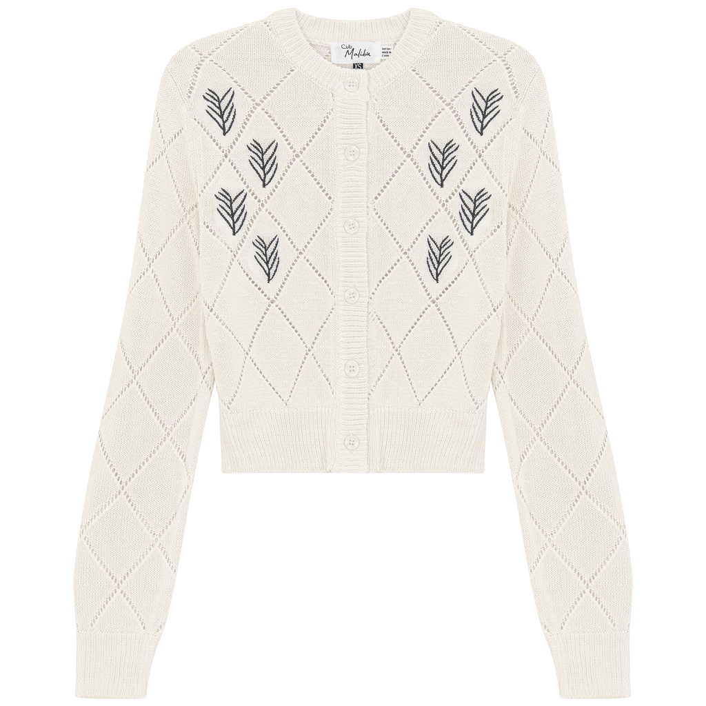 Cropped Crochet Embroidered Cardigan