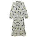Printed Satin Belted Shirt Dress