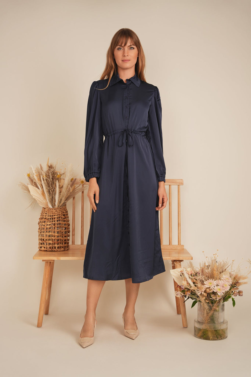 Chiffon Tie Shirt Dress