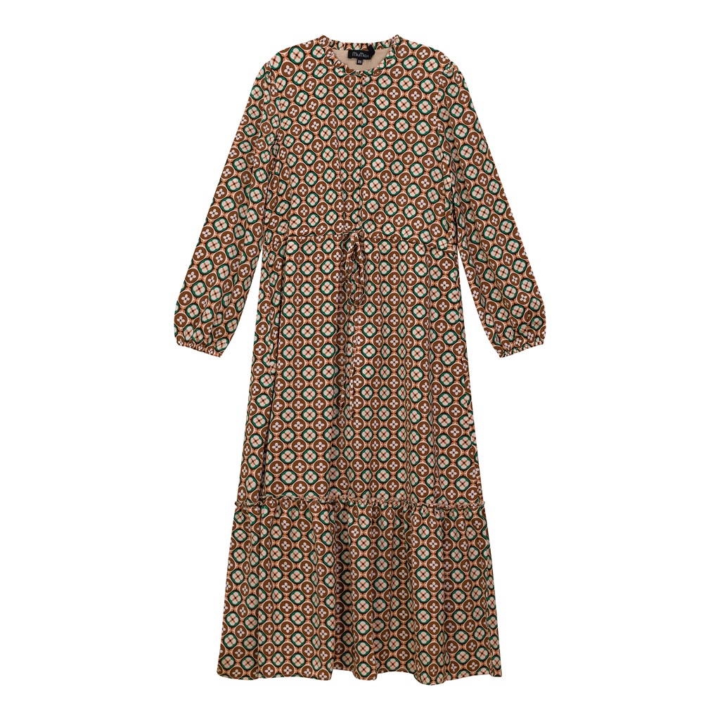 Printed Chiffon Midi Dress