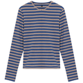 Ribbed Striped V Neck Tee With Bungee Rope