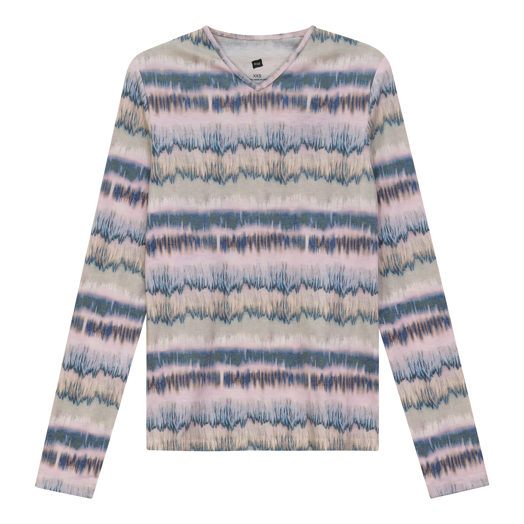 Wave Printed V Neck Tee
