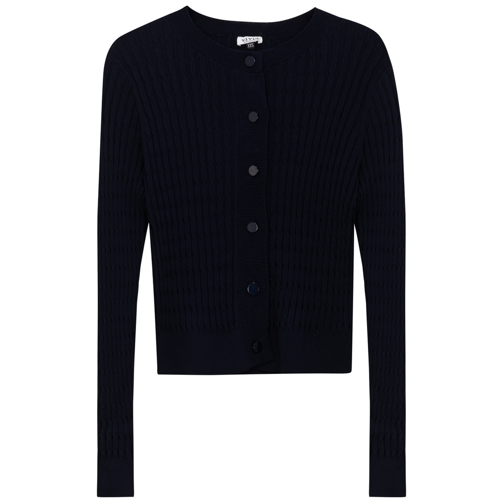 Cropped Cable Knit Cardigan