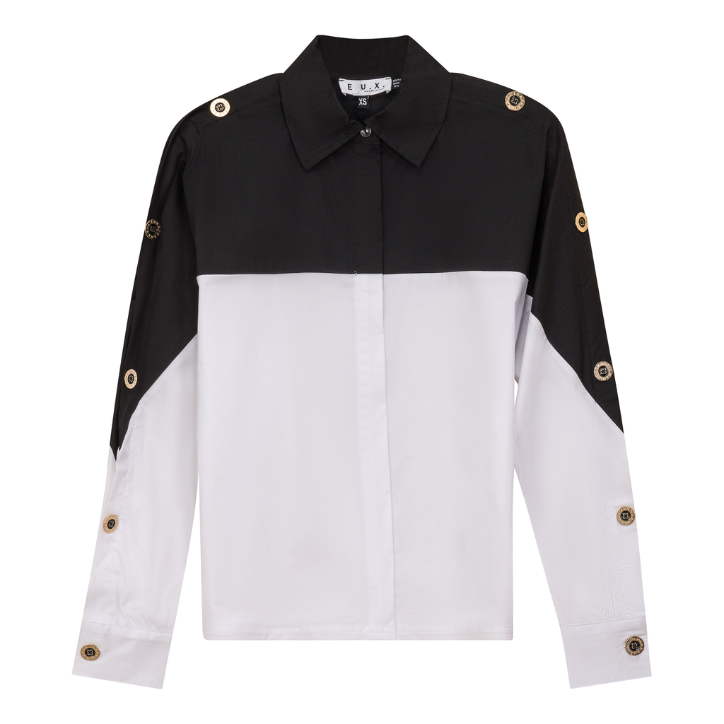 Dolman 2 Tone Button Shirt