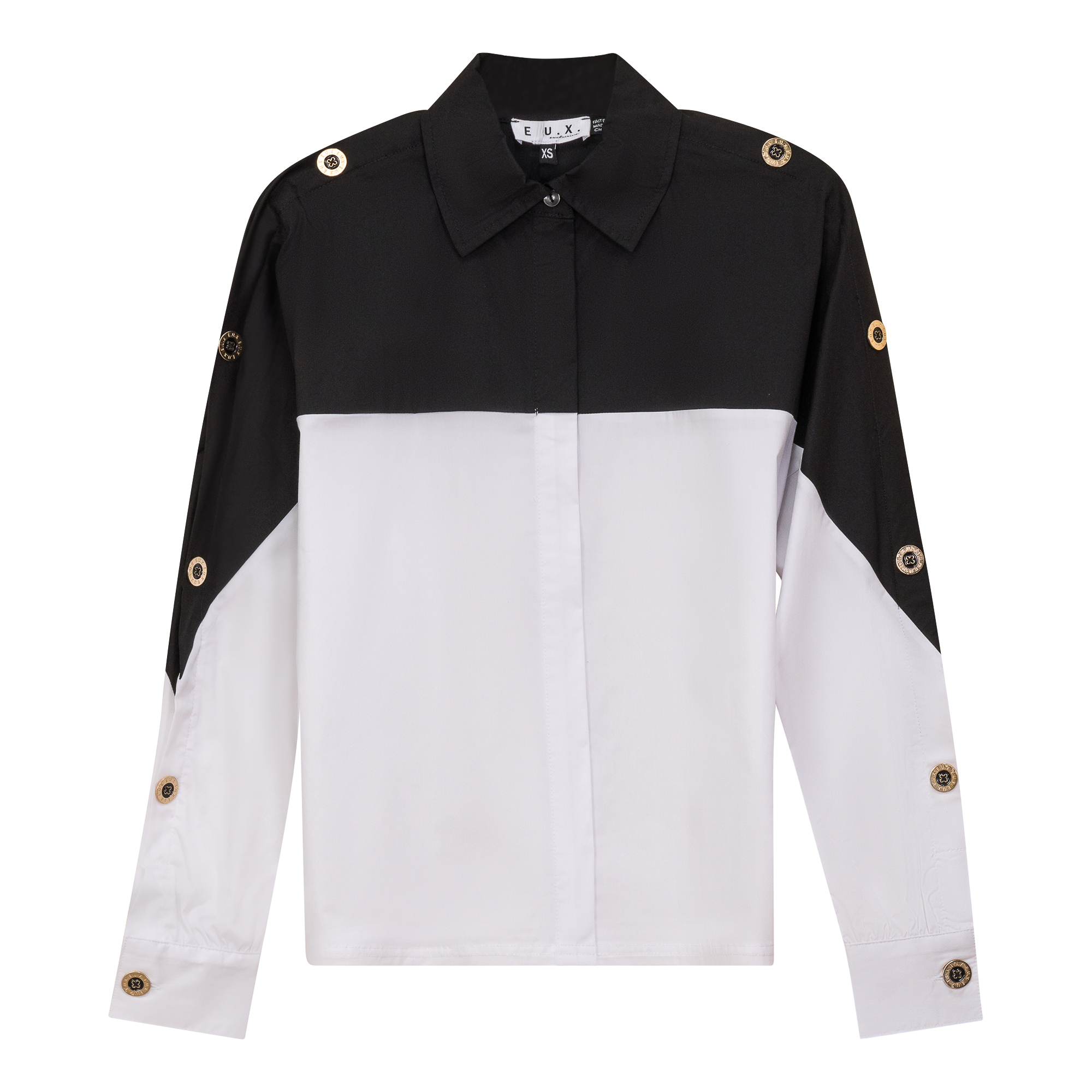 Dolman 2 Tone Button Shirt