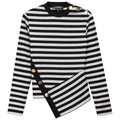 Striped Asymetric Cut Top