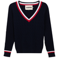 V Neck Cable Sweater