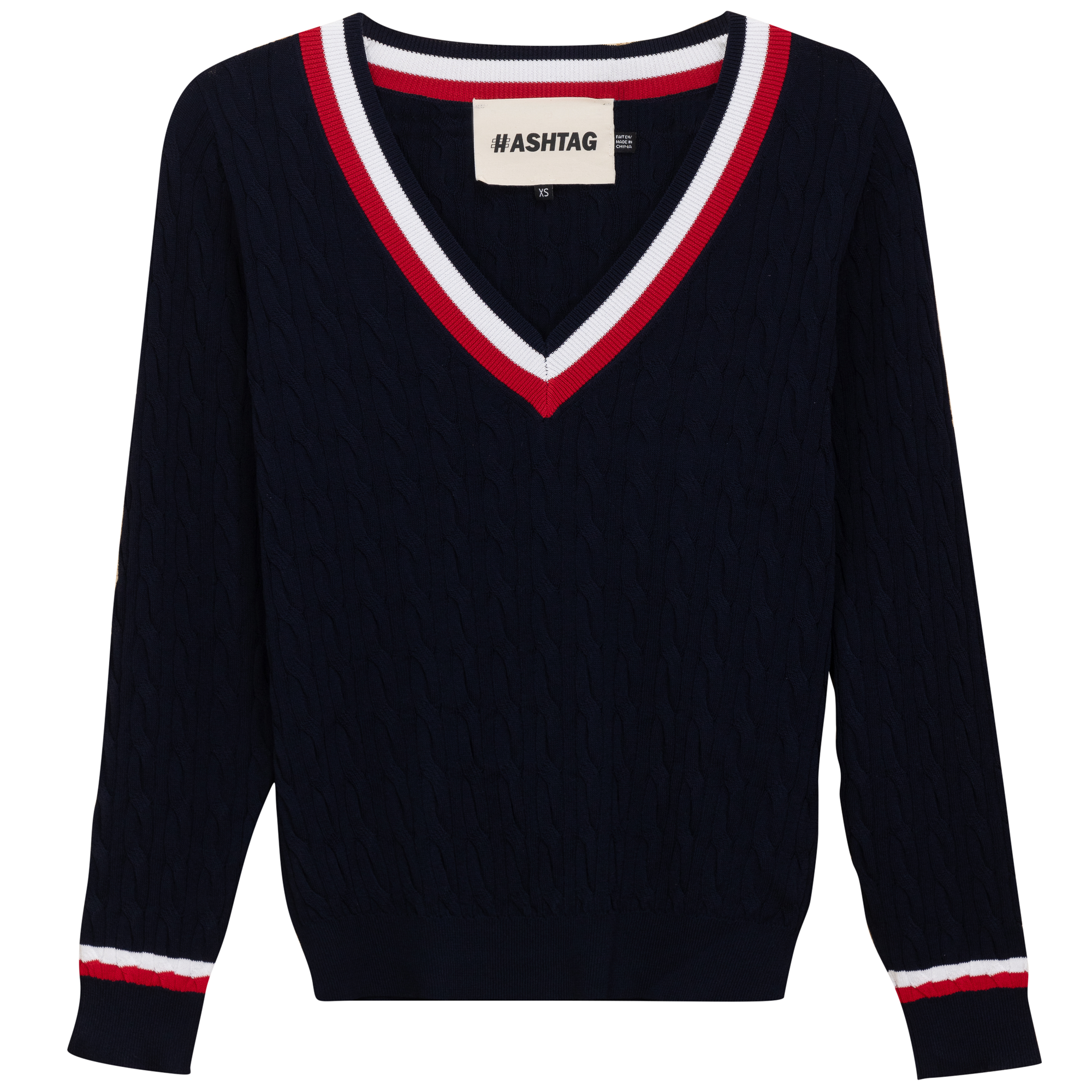 V Neck Cable Sweater