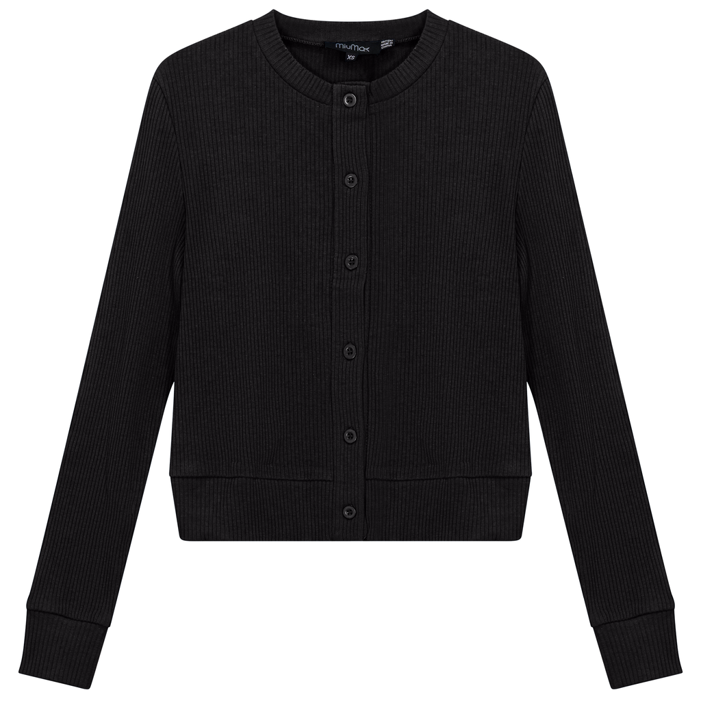 Cropped Ribbed Cardigan