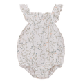 Crinkle Leaves and Bird Print Romper