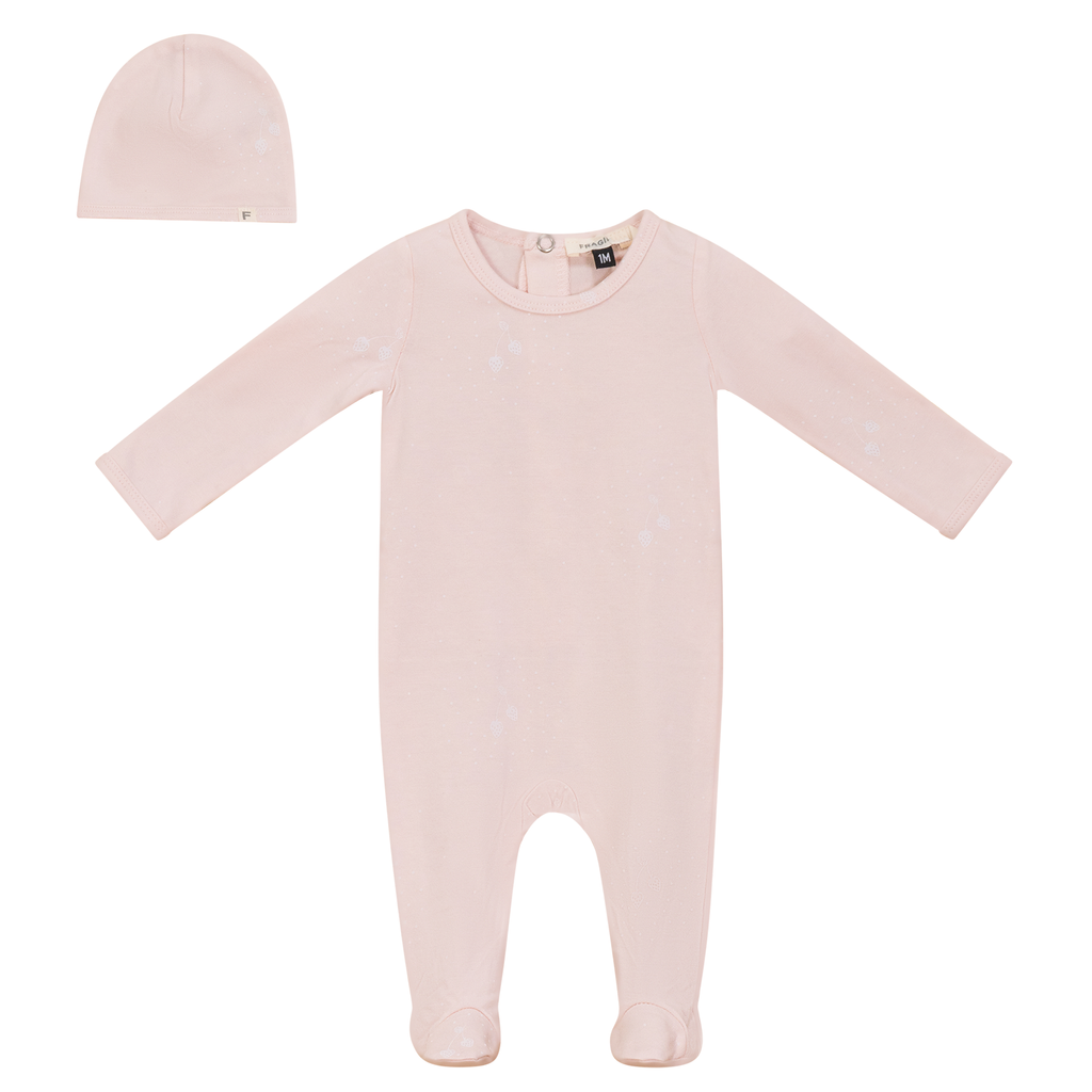 Strawberry and Dot Print Onesie Set