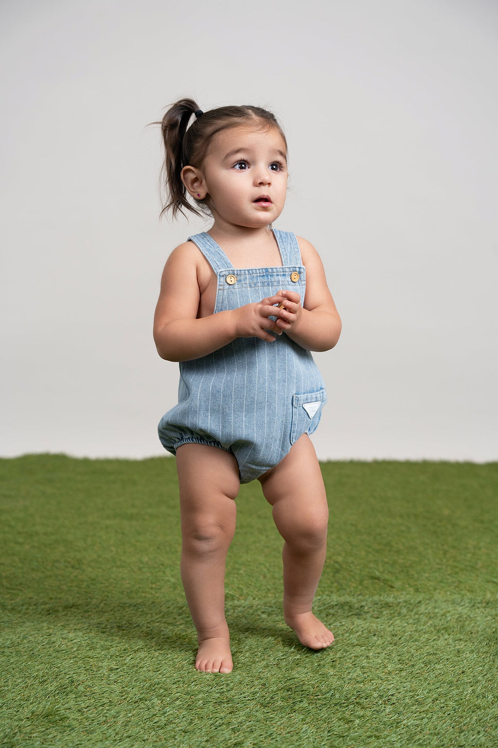 Stripe Denim Romper