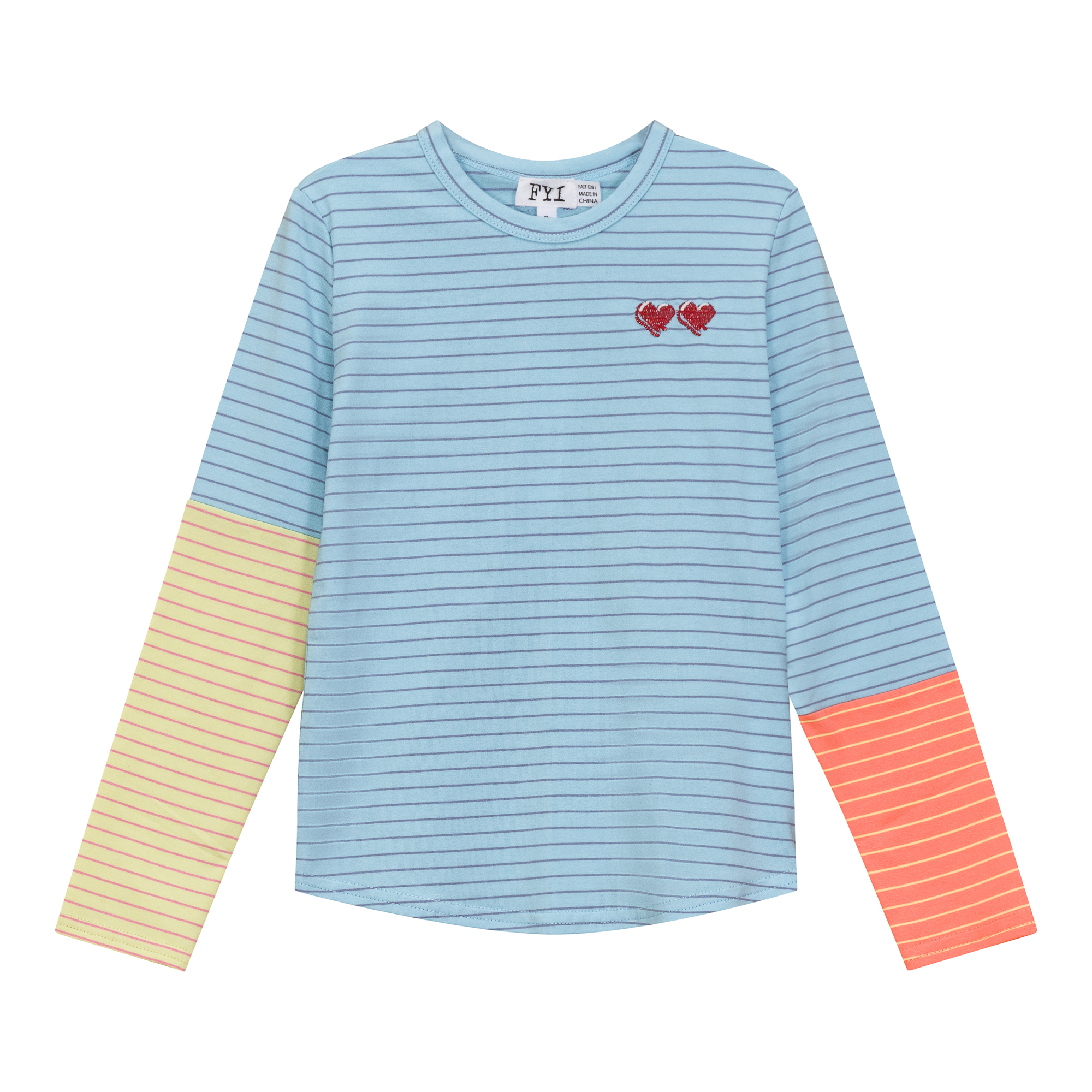 Heart Embroiderd Stripe Top