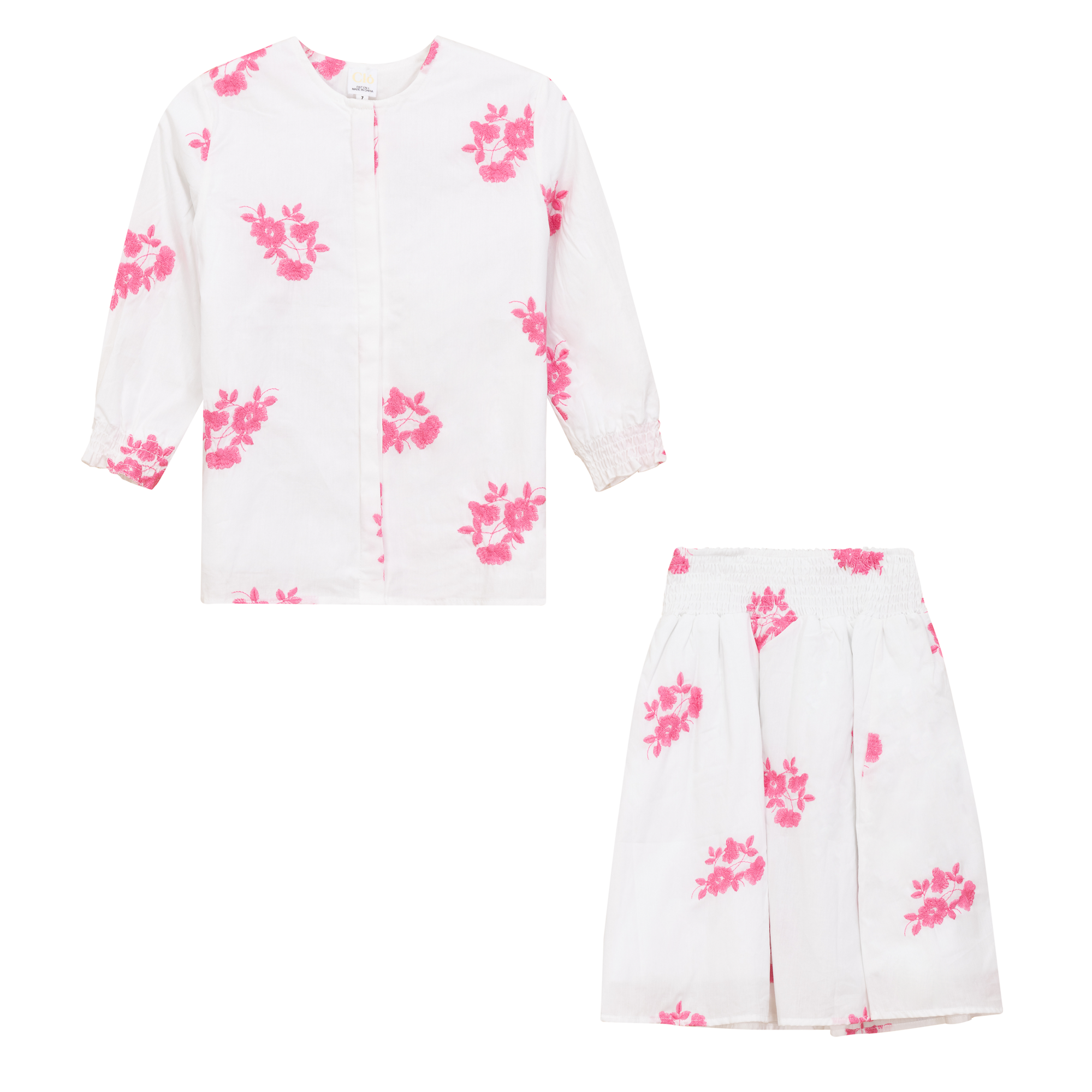 Flower Embroidered 2Pc Set